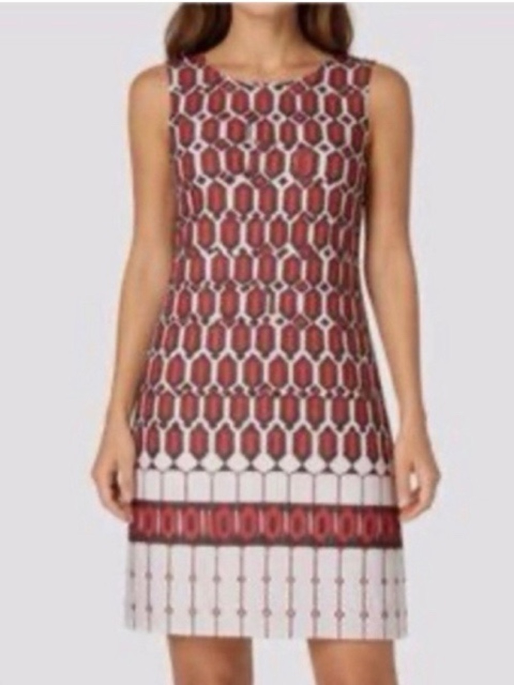Talbots Geometric Print Sleeveless Shift Dress NWT